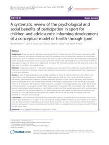 A systematic review of the psychological and social benefits of ...