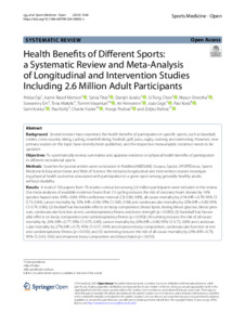 Health Benefits of Different Sports: a Systematic Review and Meta ...